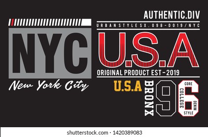 Design Typography nyc for print t shirt