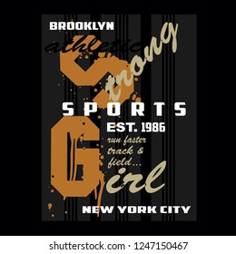 Design typography sport,lettering,alphabet,new york,images vector illustration for t shirt