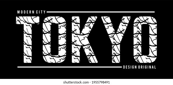 DESIGN TYPOGRAPHY TOKYO FOR PRINT T SHIRT