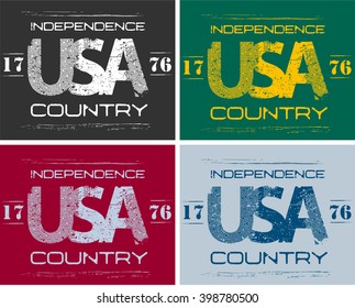 Design for typography - USA, t-shirt graphics, vectors