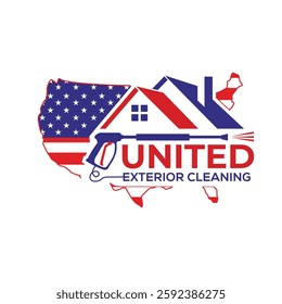 Design a United Exterior Cleaning logo that reflects cleanliness, professionalism, and trust. Ideal for pressure washing, roof cleaning, and home exterior maintenance businesses.

