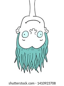 Design of upside down face illustration