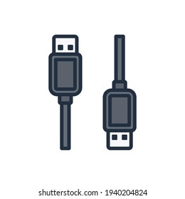 The design of the usb 3.0 to usb 3.0 cable filled icon vector illustration, this vector is suitable for icons, logos, illustrations, stickers, books, covers, etc.