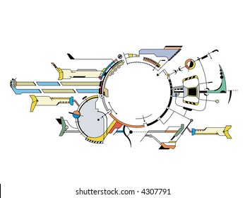 Design of the user interface and - or set of elements for hi-tech design.