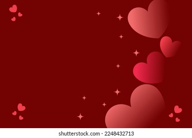 Diseño de fondo valentino, colores rojo y rosa, área de espacio de copia