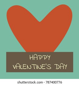 Design for valentine day card with heart and sign in frame. Beautiful art gift, invitation or greeting 