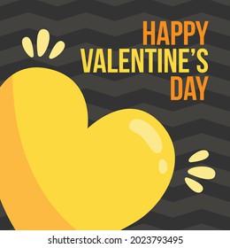Design for Valentine's Day. For gift boxes full of holiday hearts, web posters, flyers, stylish brochures, greeting cards, covers. Romantic background black and yellow illustration
