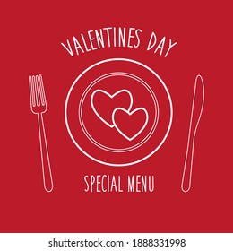 Design for Valentine's festive menu.