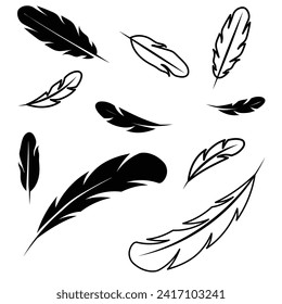 Design-Variationen der Feder-Bundle-Icon-Set