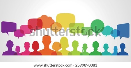 Design of various people and speech bubble