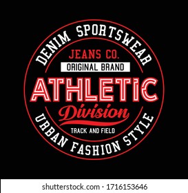 Design varsity athletic sport college typography, tee shirt graphics, vectors