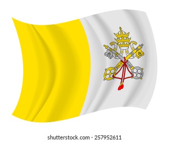 Illustration Waving Flag Vatican City 3d Stock Illustration 1444343627