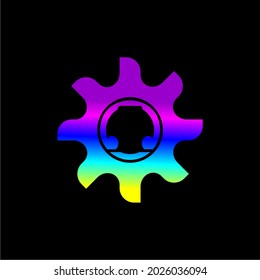 design vecor logo setting earphone full color