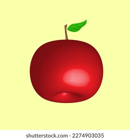 Design vector 3D apple red color