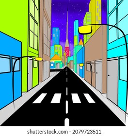 Design vector about urban area at night