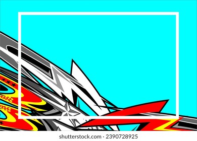 Design vector abstract background racing debgab unique line pattern and with bright color combination.with star effect that looks cool