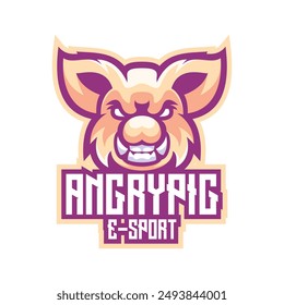 Design  vector angry pig e sport logo