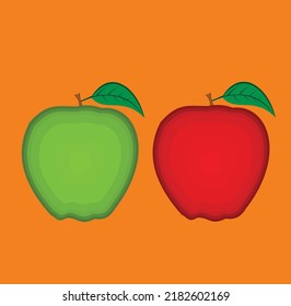 Diseño Vector Apple rojo y verde