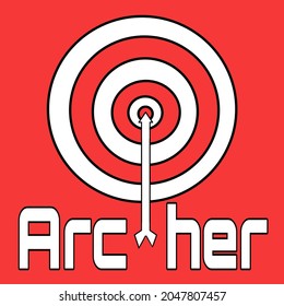 Design Vector of Archery Target Symbol Color White and Red.