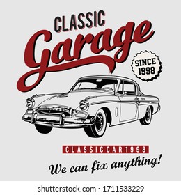 Design vector art classic car garage