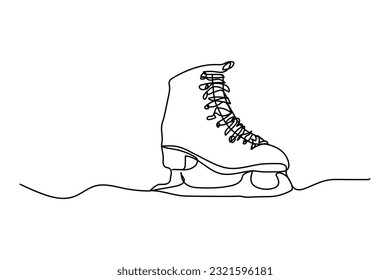 design vector art continuous line ice skating shoes