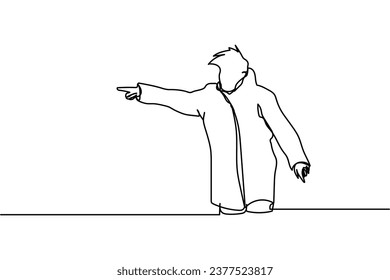 design vector art continuous line trainer giving instructions