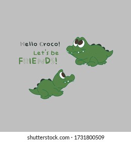 Design vector art crocodile kids