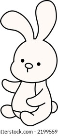 design vector art illustration of rabbit