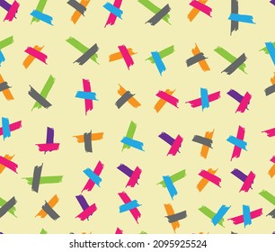 design vector art seamles pattern paint brush celebration ribbon