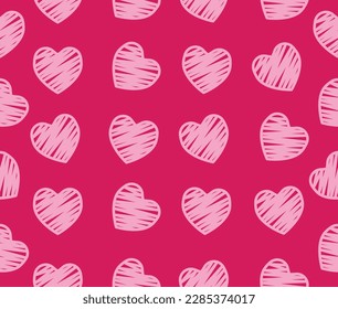 design vector art seamless pattern style love pink hand drawn