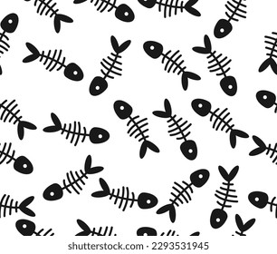 design vector art seamless pattern with fishbone style
