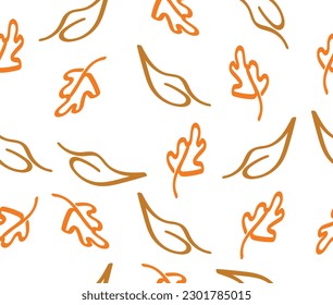 design vector art seamless pattern style autumn leaves