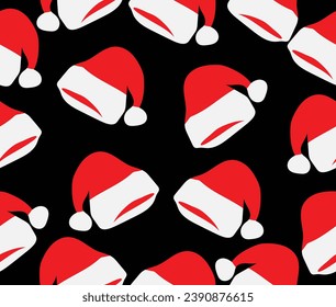 design vector art seamless pattern style christmas hat