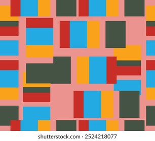 design vector art seamless pattern style square geometric retro mosaic