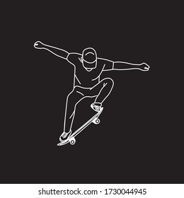 Design vector  art skateboarding line