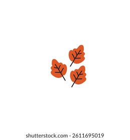 Design vector autum leaf simple color orange 
