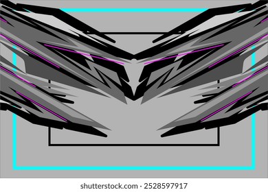 design vector background abstract racing, decal car, wrap car, with modern pattern, and grayscale color. my own work, not ai generate