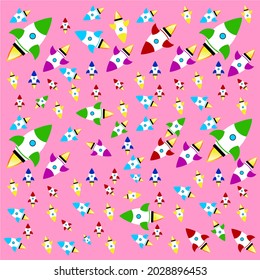 Design vector background colorful rockets