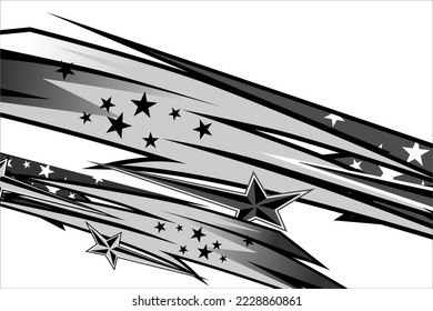 design vector background racing with a unique striped pattern with a combination of grayscale colors and stars