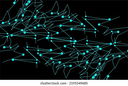 Design Vector Background With A Turquoise Pattern Of Lines And Points Of Constellations