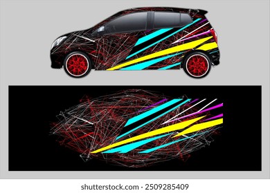 design vector background wrap car with unique abstract pattern