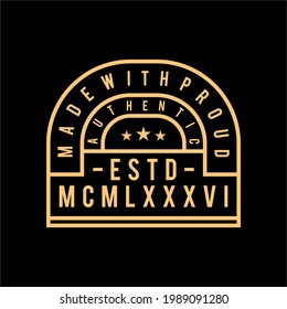 Design vector badges typography for t-shirt streetwear clothing. vintage concept. with light brown color. perfect for vintage t-shirt design