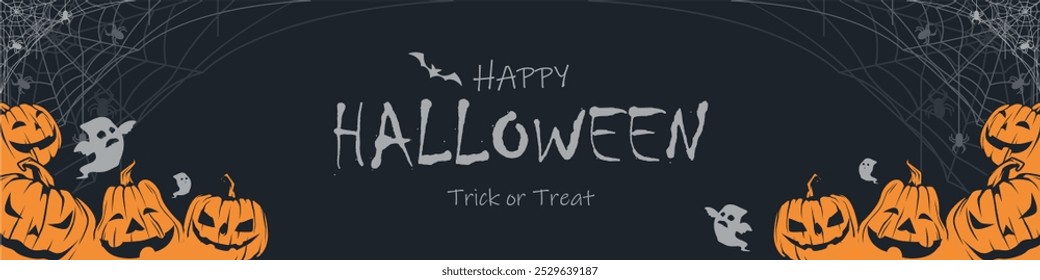 design vector banner halloween background pumkin