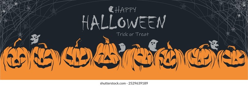 design vector banner halloween background pumkin