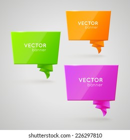 Design vector banner isolated on white background. Creative forms