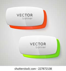 Design vector banner isolated on white background. Creative forms