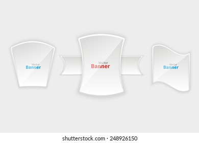 Design vector banner isolated on white background. Creative forms