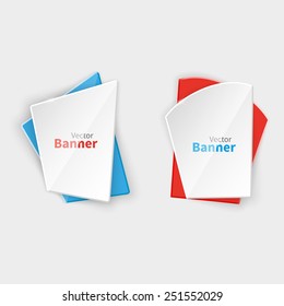 Design vector banner isolated on white background. Creative forms