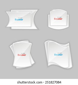 Design vector banner isolated on white background. Creative forms