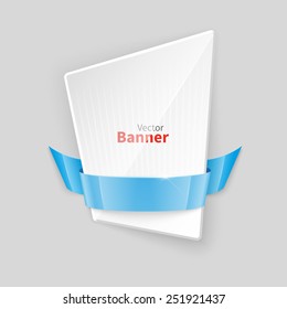Design vector banner isolated on white background. Creative forms